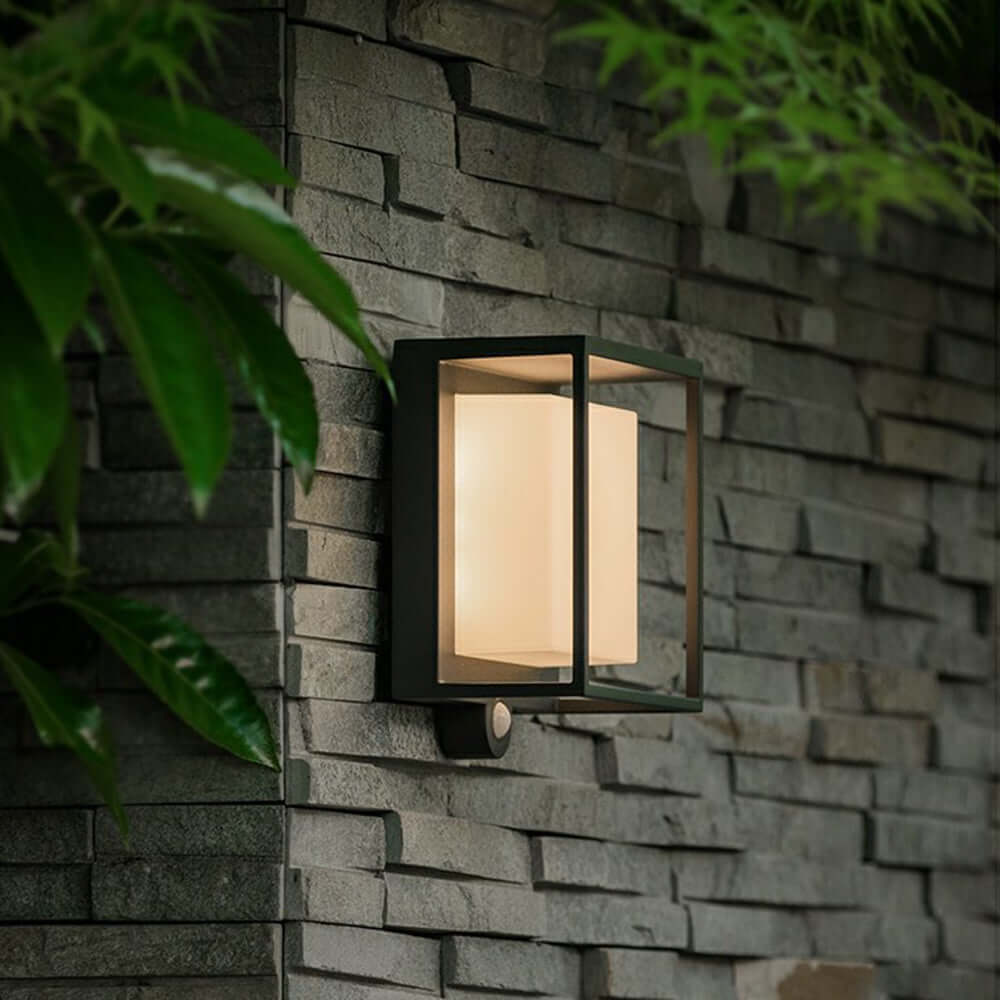 Modern Outdoor Wall Light with Solar Power & Sensor
