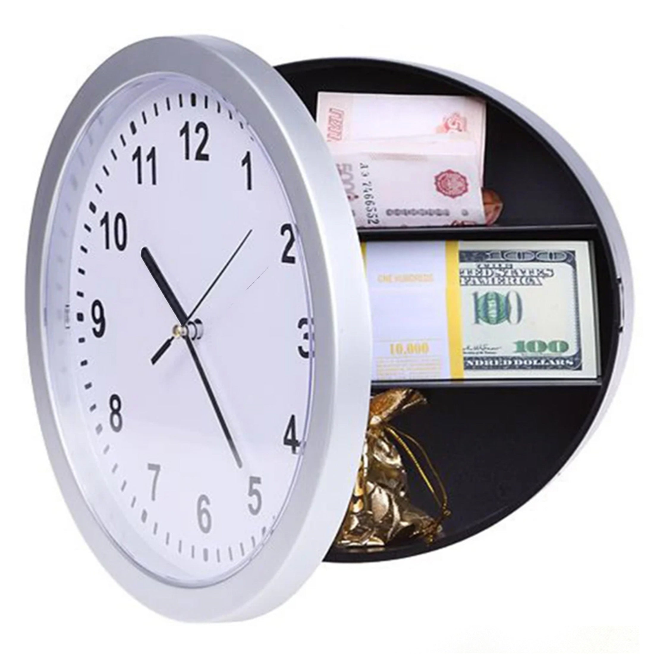Wall Clock with Hidden Storage Compartment – Practical and Discreet