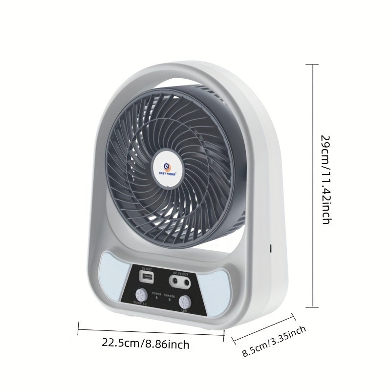 Portable Solar Energy Fan and Night Light – Multifunctional and Rechargeable