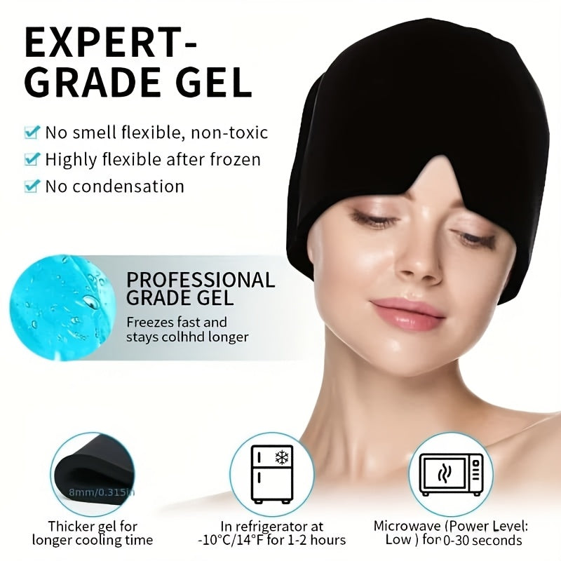 Migraine Hat with Cooling Gel – Cooling Headband for Relief from Migraine, Fever, and Fatigue