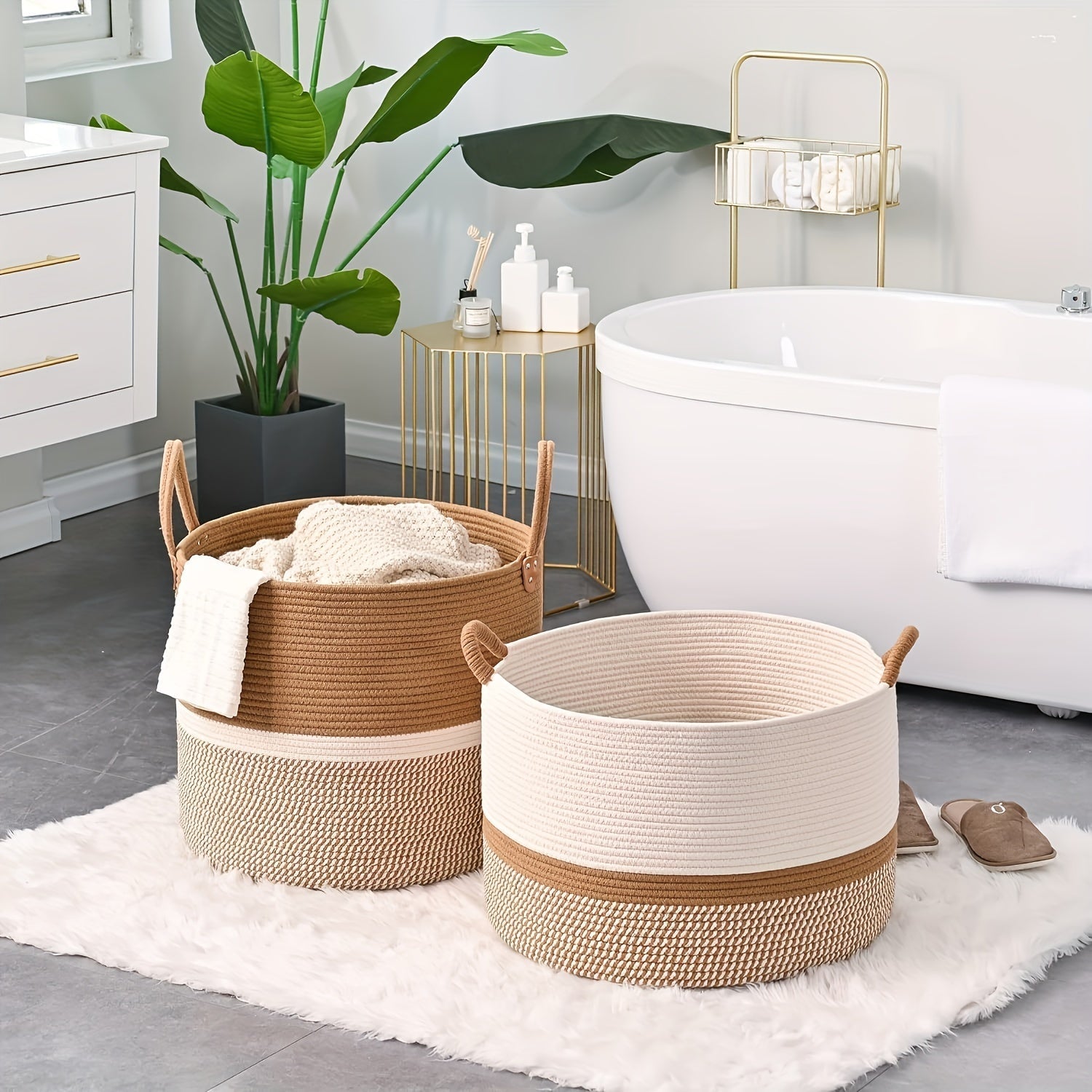 Boho Cotton Storage Basket - Stylish and Practical Solution