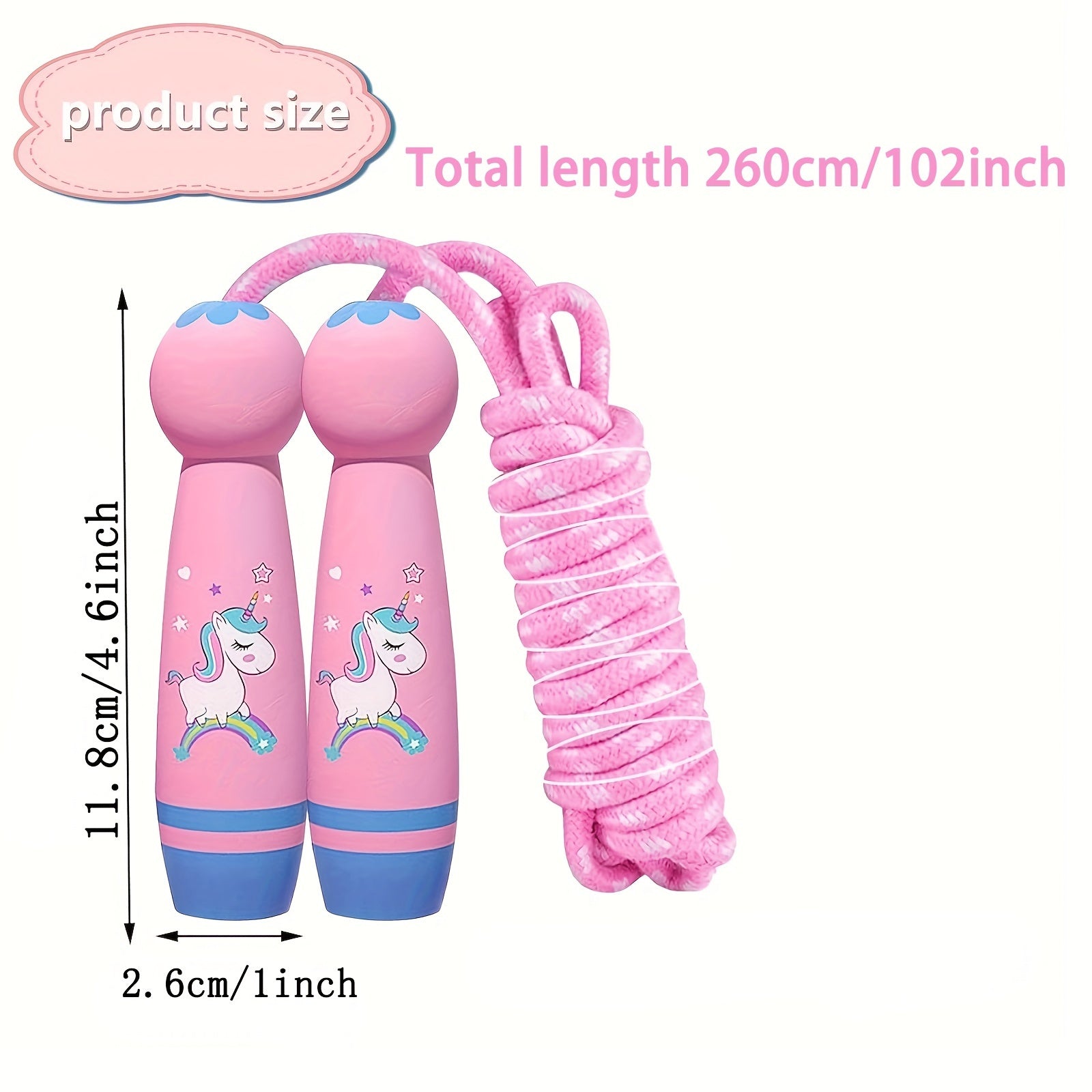 Unicorn Jump Rope - Fun Jump Rope for Children with Wooden Handles