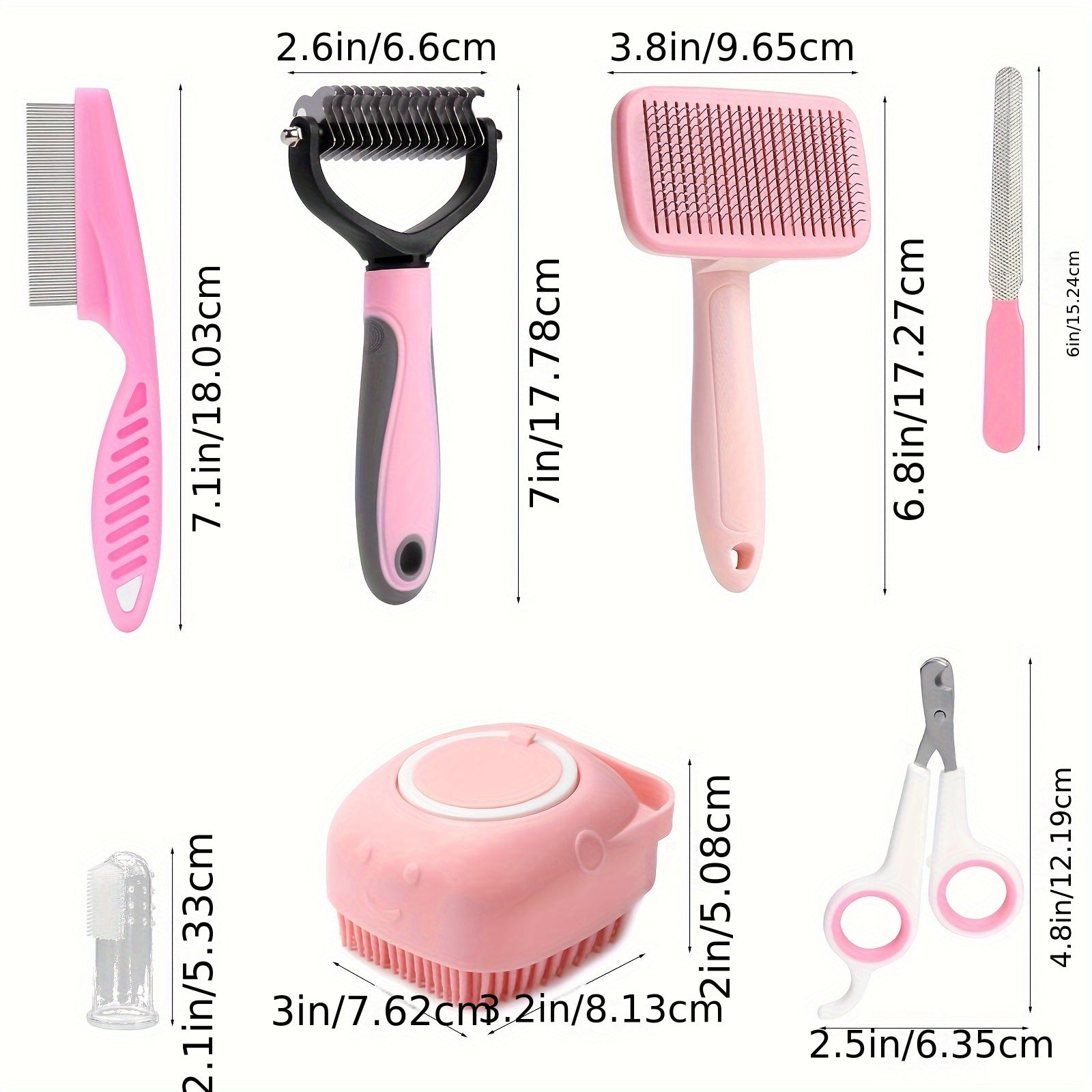 8-Piece Dog Grooming Set - For a Healthy and Shiny Coat for Your Pet