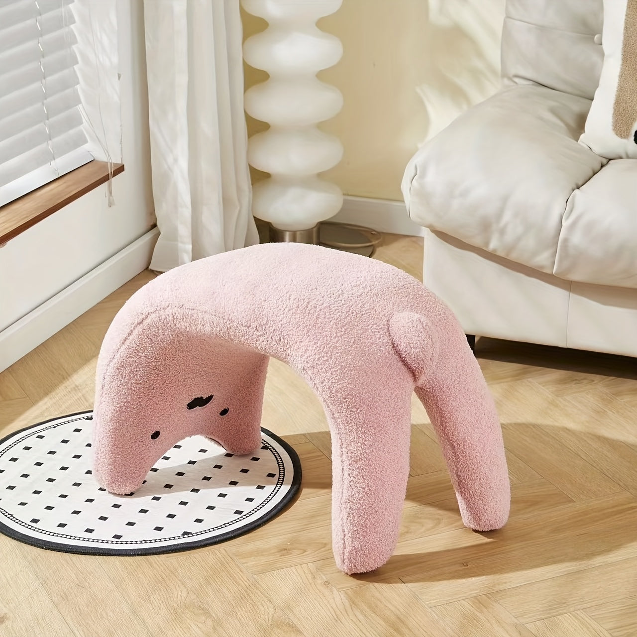 Cat-Shaped Plush Pouf – Cozy and Functional Design