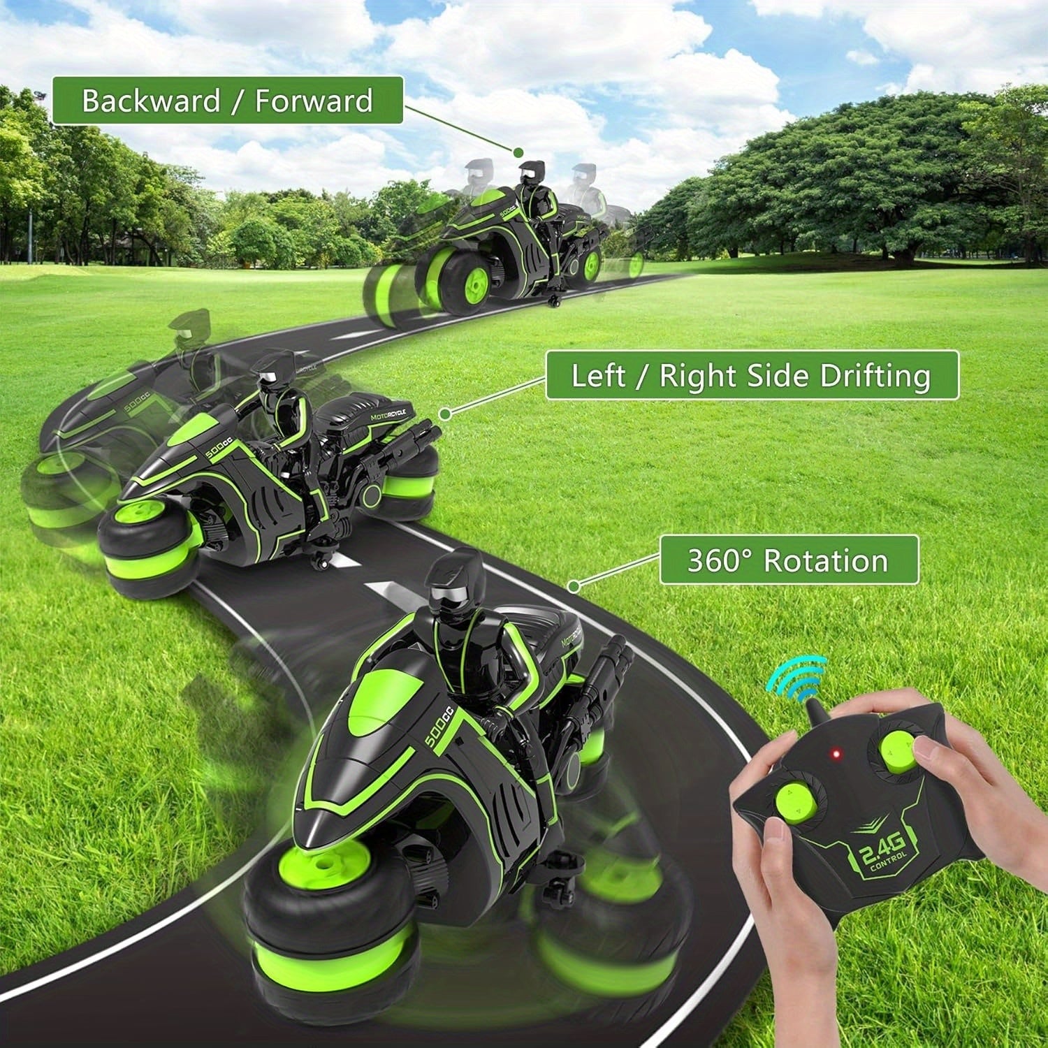 Remote-Controlled Stunt Motorcycle – 360° Spinning Wheels and High Speed for Children