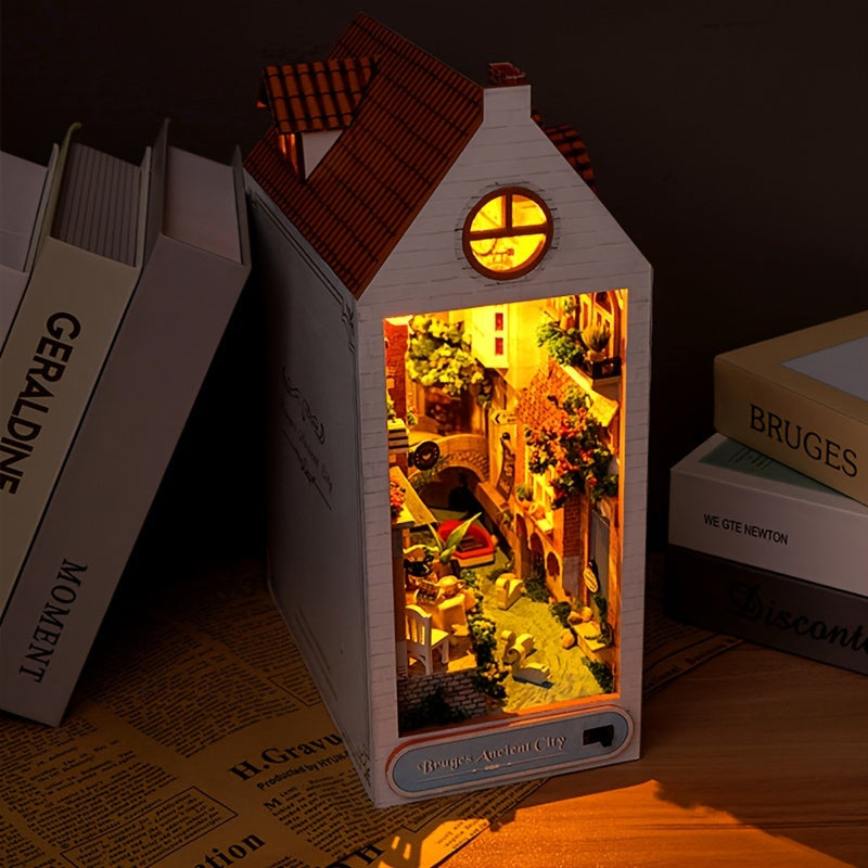 DIY Bruges House Bookstand – 3D Wooden Model of the Old Town