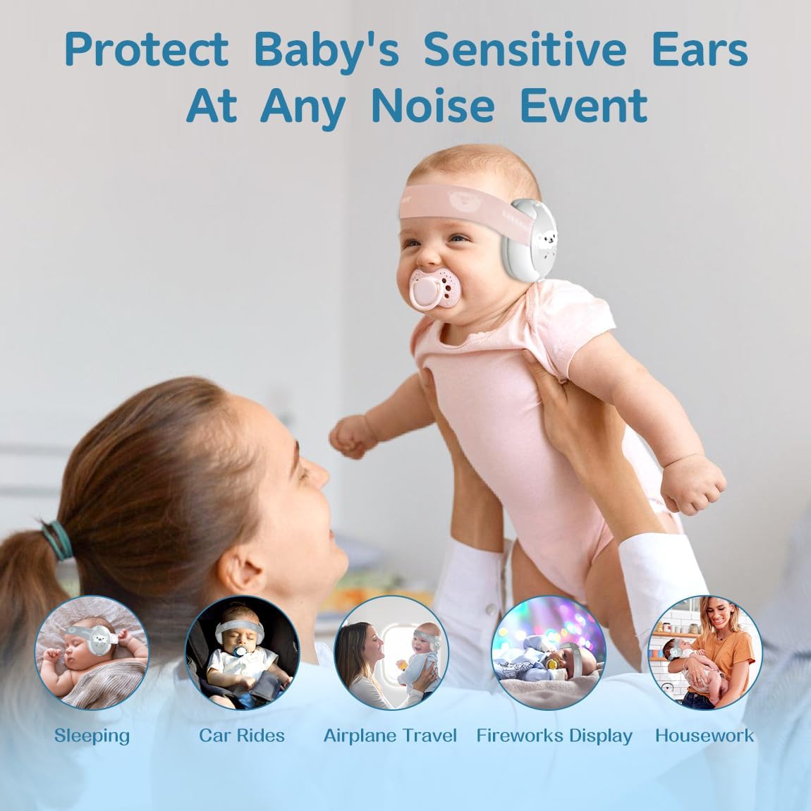 2-in-1 Baby Ear Protectors - Adjustable Noise-Cancelling Headphones