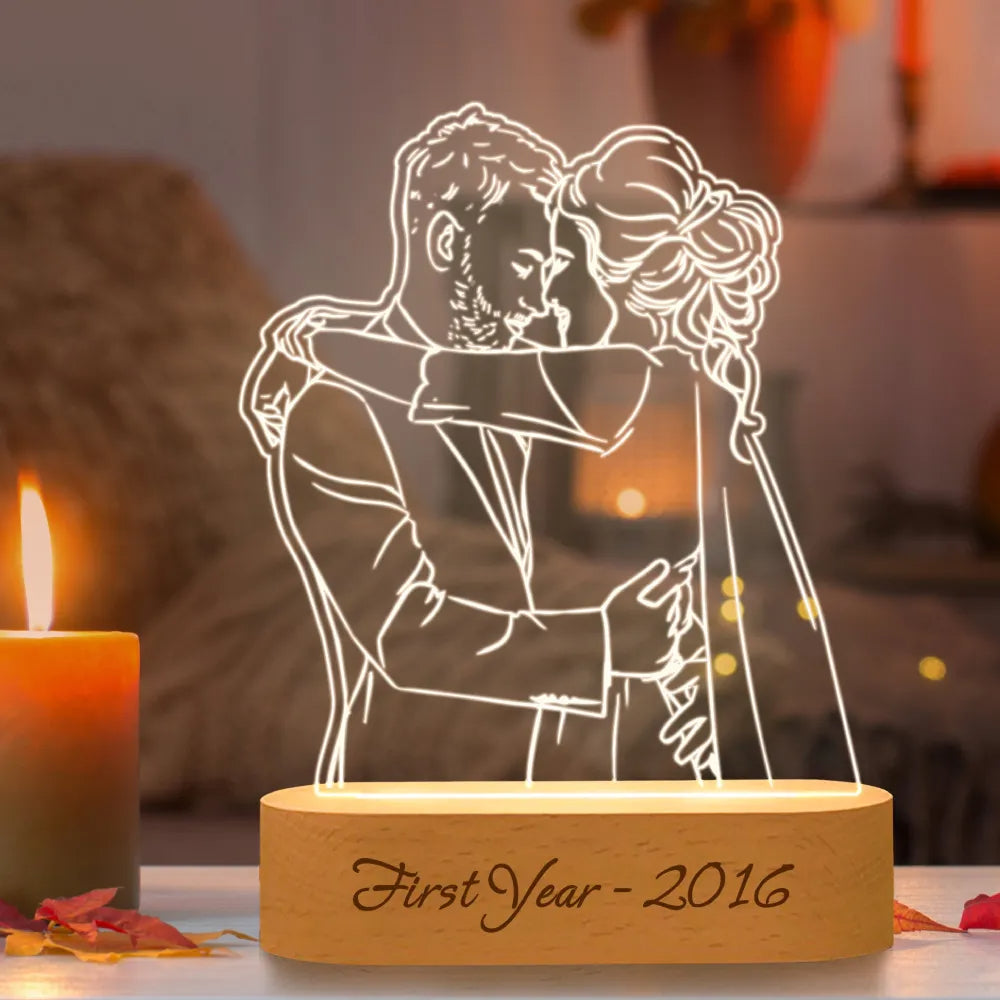 LuxeGlow Personalized LED Lamp | Romantic custom light for couples and special occasions