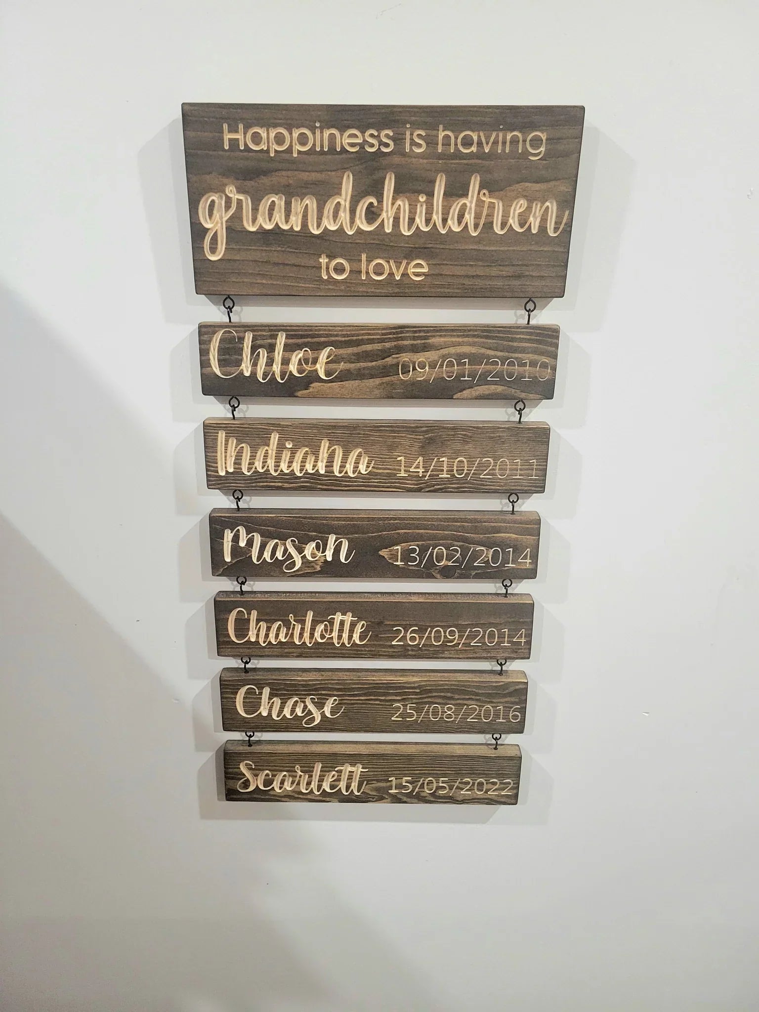 LegacyLuxe Custom Family Plaque | Elegant wooden family gift with engraved names and dates