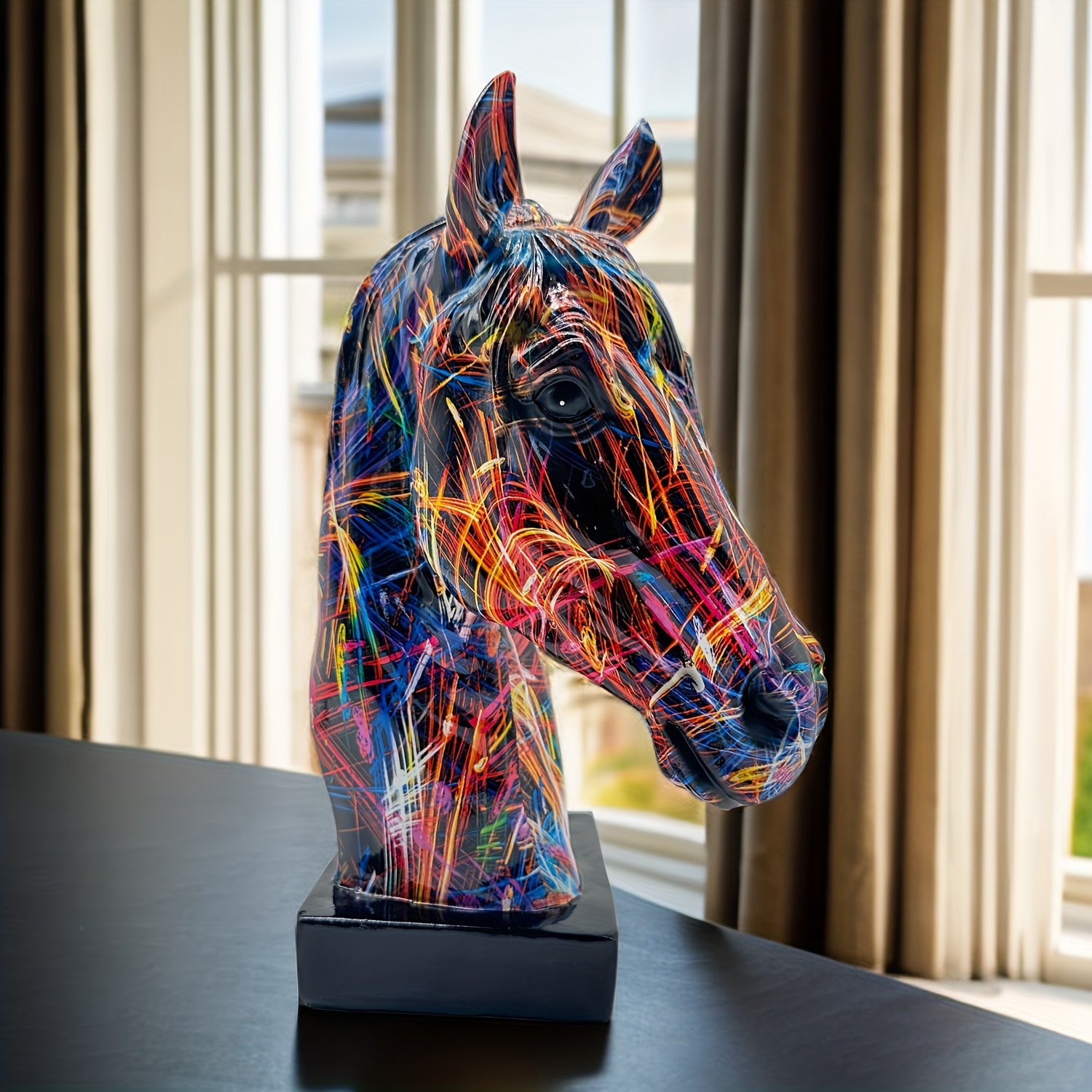 Colourful Horse Head Sculpture - Unique Decoration for Any Interior