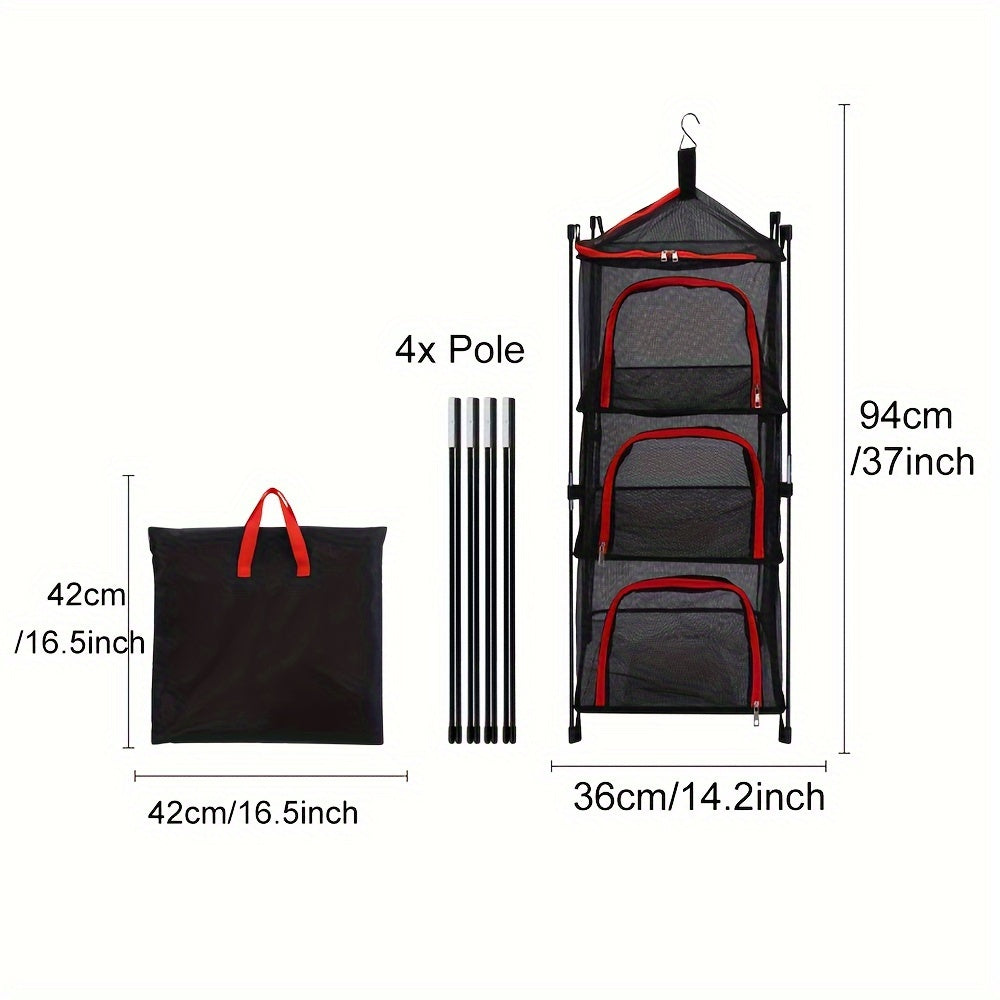 3-Tier Camping Storage Rack – Durable, Compact and Convenient for Camping and Outdoor Activities