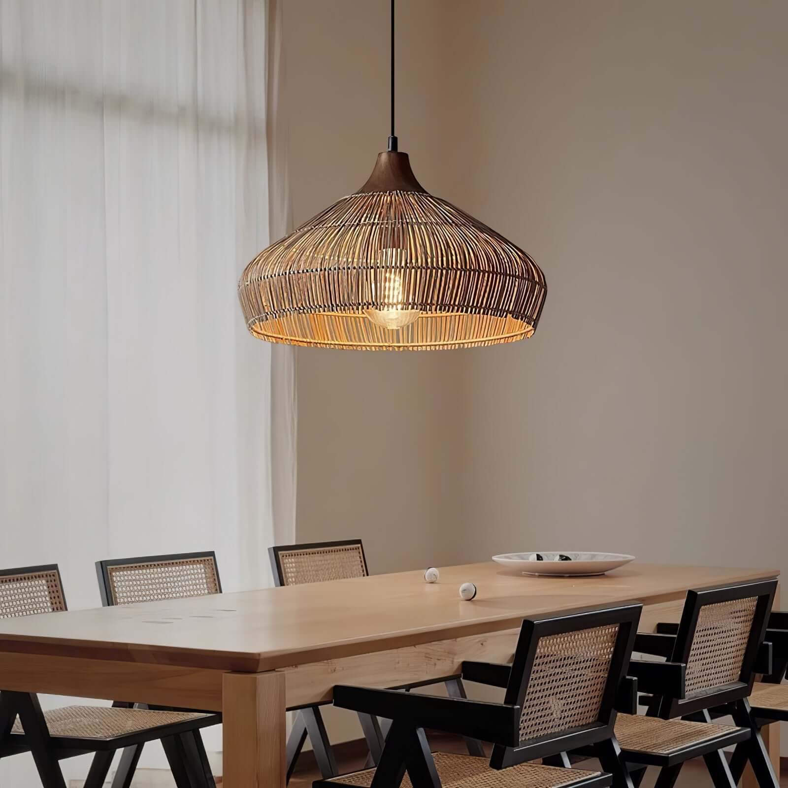 Rattan Pendant Lamp - Bohemian Style Pendant Light
