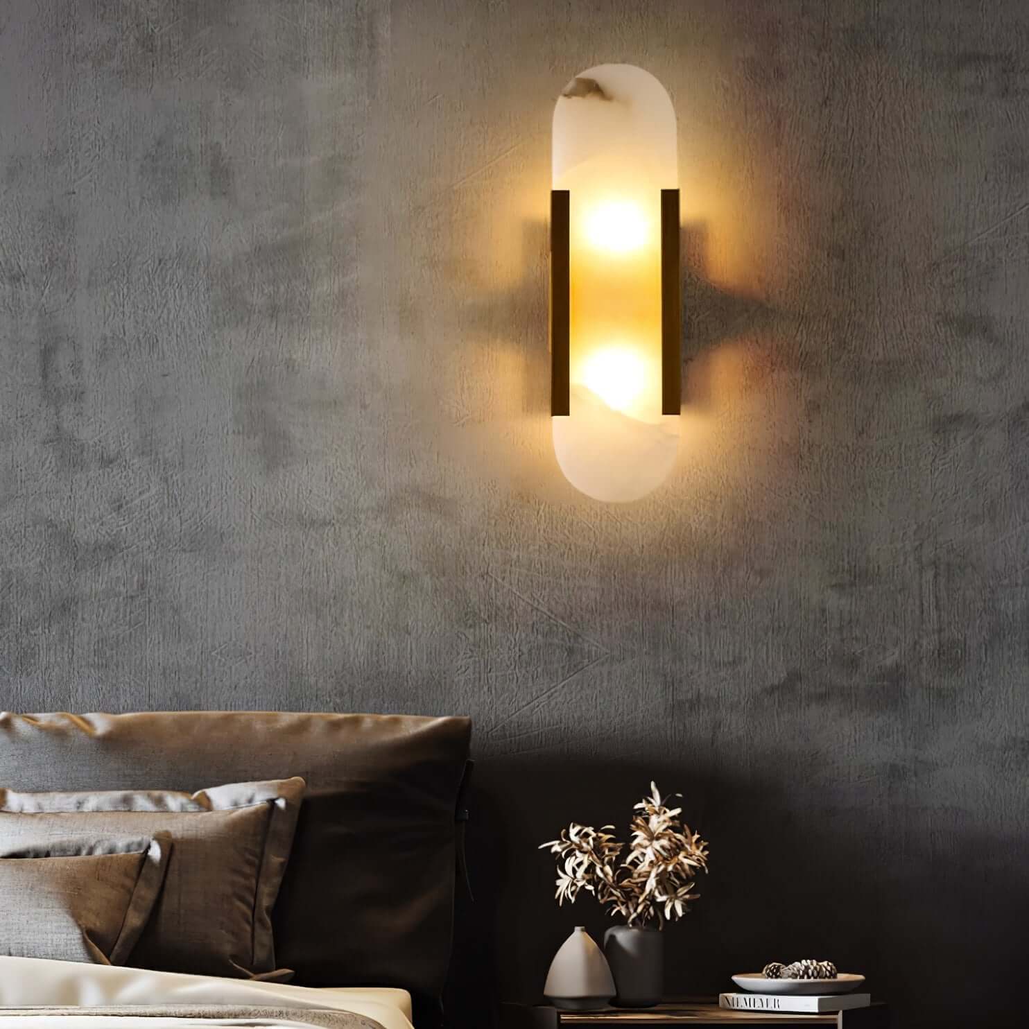 Modern Wall Lamp - Alabaster & Metal