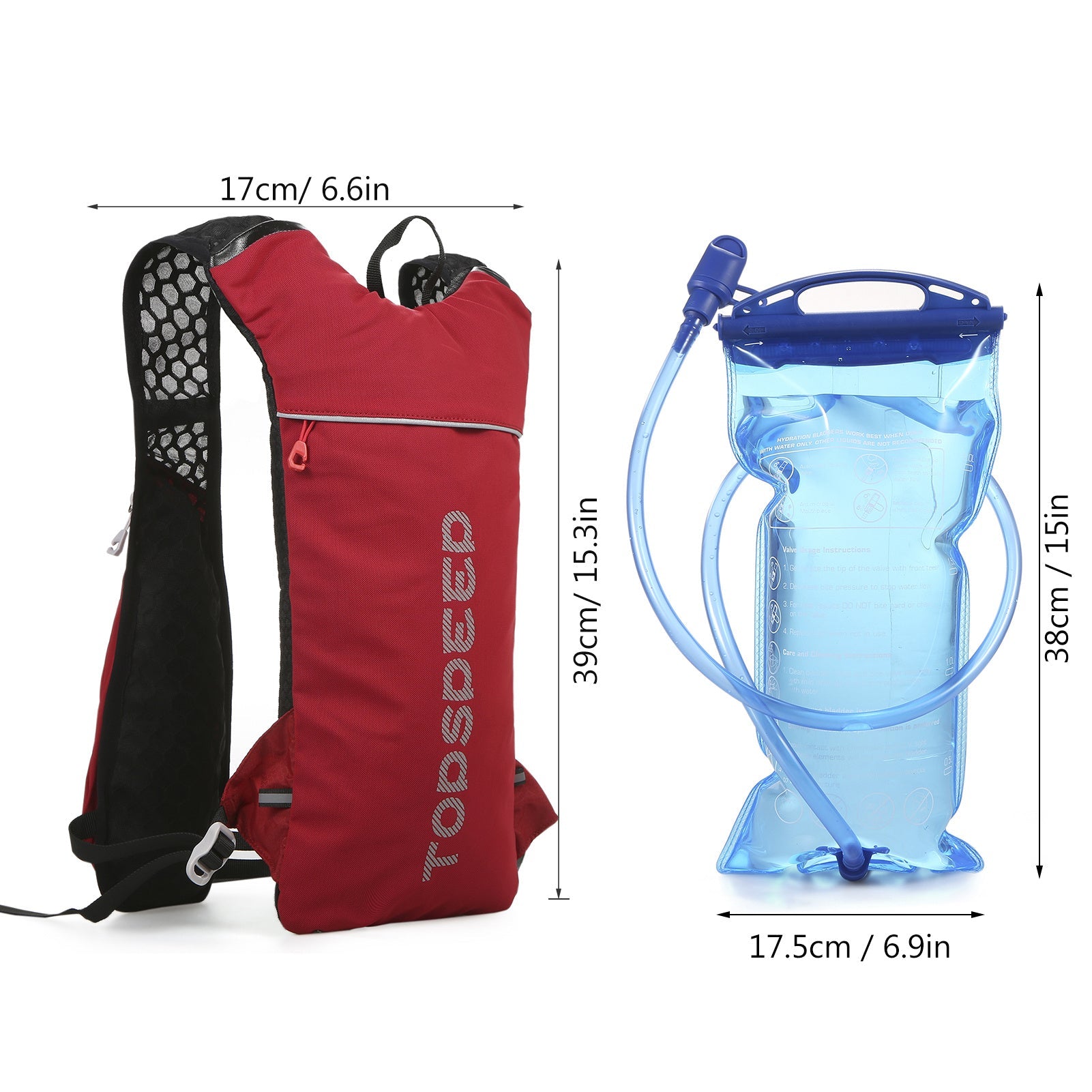 HydroPack Lightweight Hydration Backpack - 2L Water Reservoir for Running, Cycling & Hiking