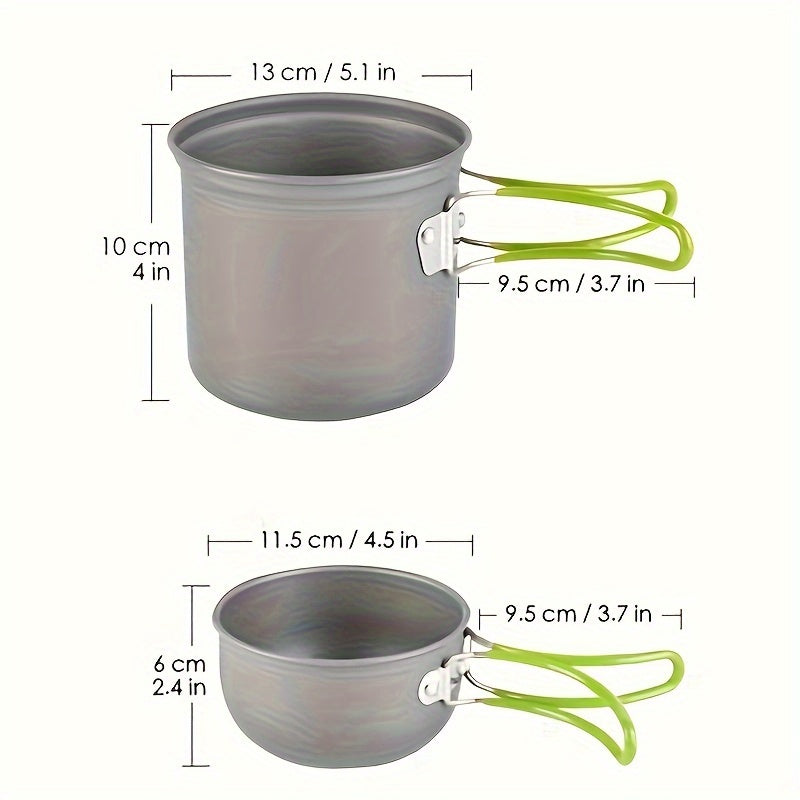 Folding Cooking Set made of Aluminium Alloy – Lightweight and Durable for Camping, Hiking, and Picnicking