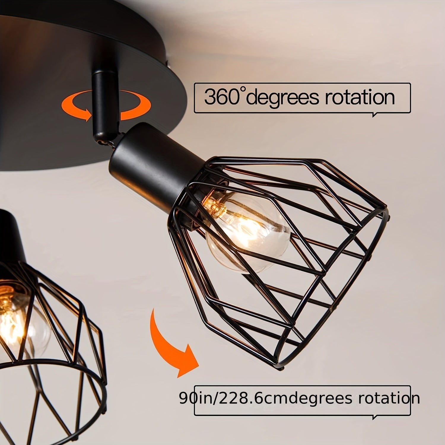 Industrial Three-Light Ceiling Lamp - For Flexible and Modern Lighting