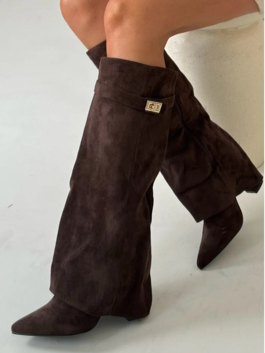 Modern High Suede Boots for Women