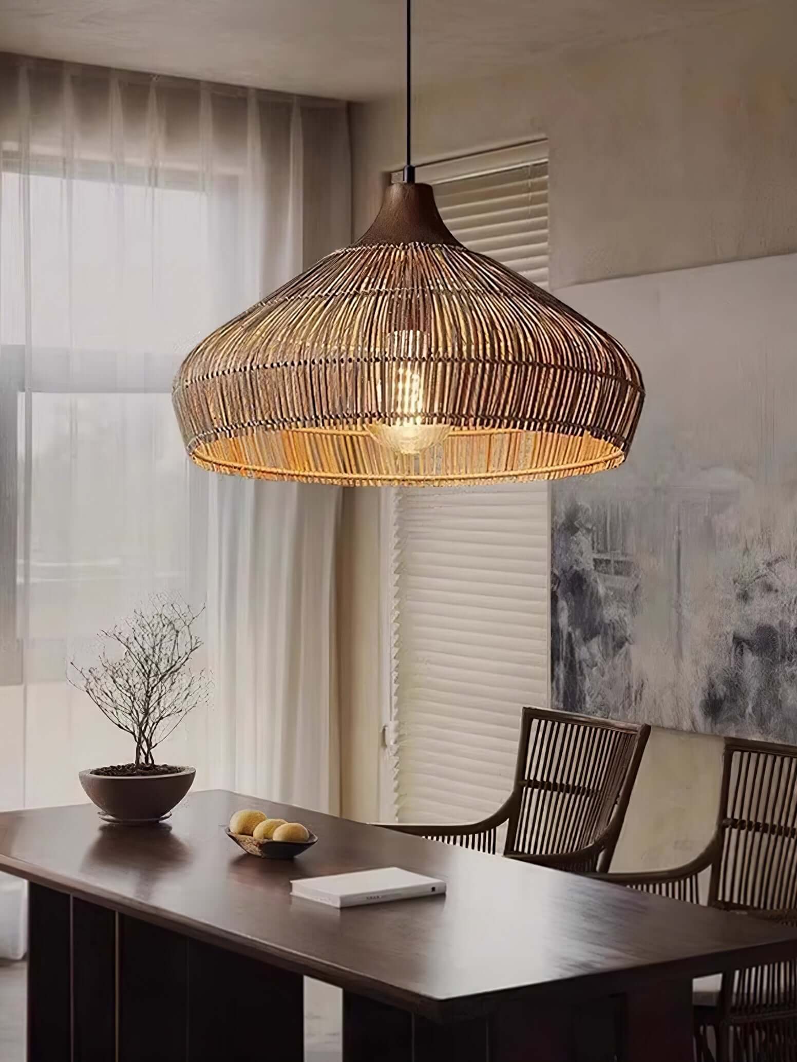 Rattan Pendant Lamp - Bohemian Style Pendant Light