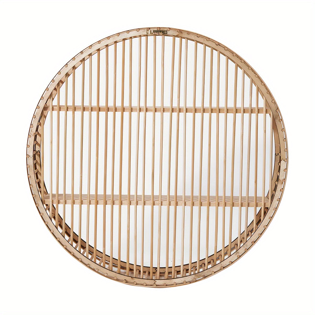 Handmade Bamboo Wall Shelf - Unique Round Design for Stylish Storage