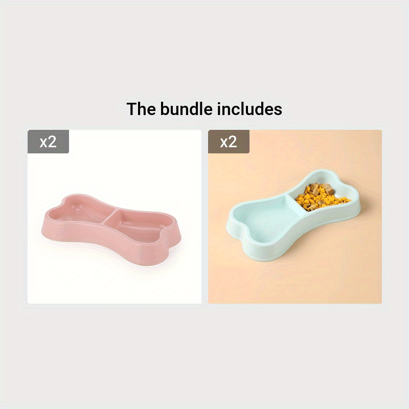 Macaron Bone-Shaped Double Dog Bowl – Practical and Stylish Dining for Your Dog