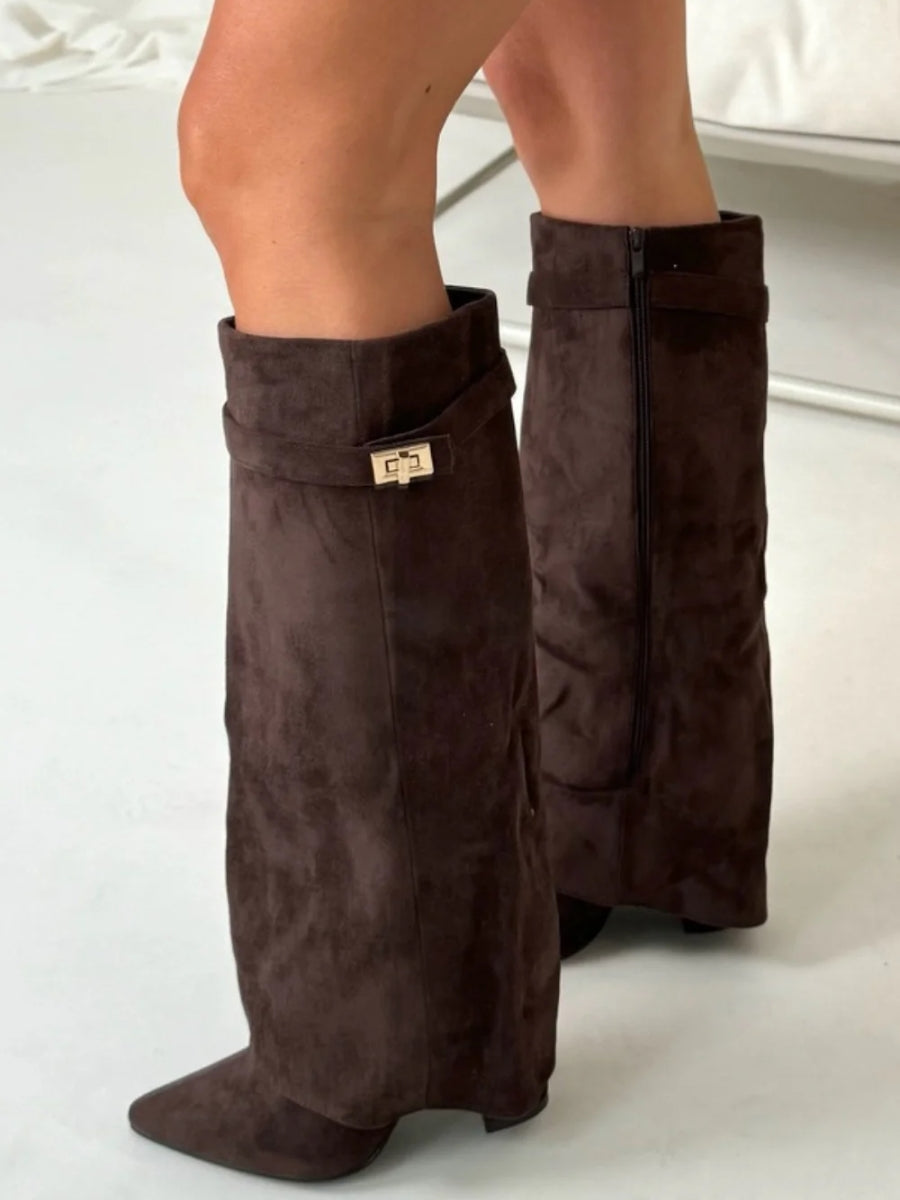 Modern High Suede Boots for Women