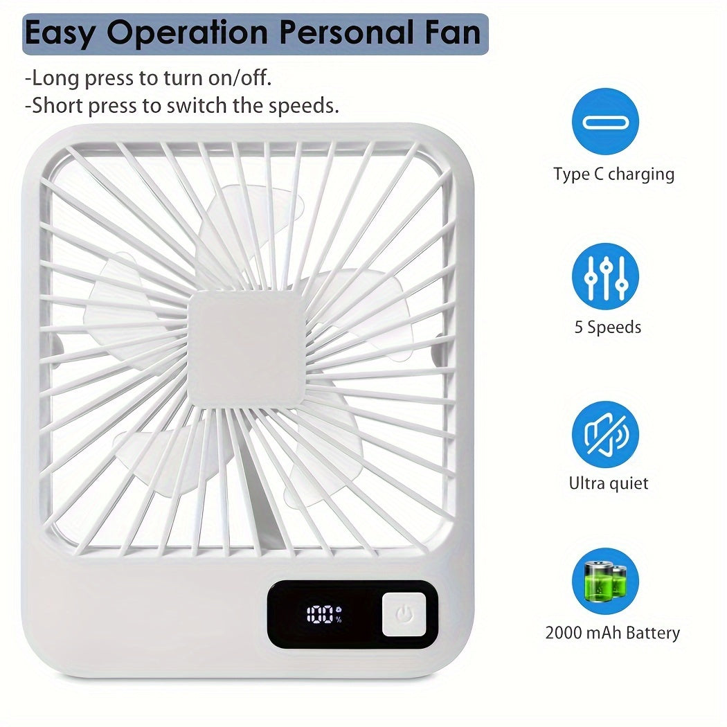 Eritex Portable Desk Fan – Foldable with 5 Speed Settings