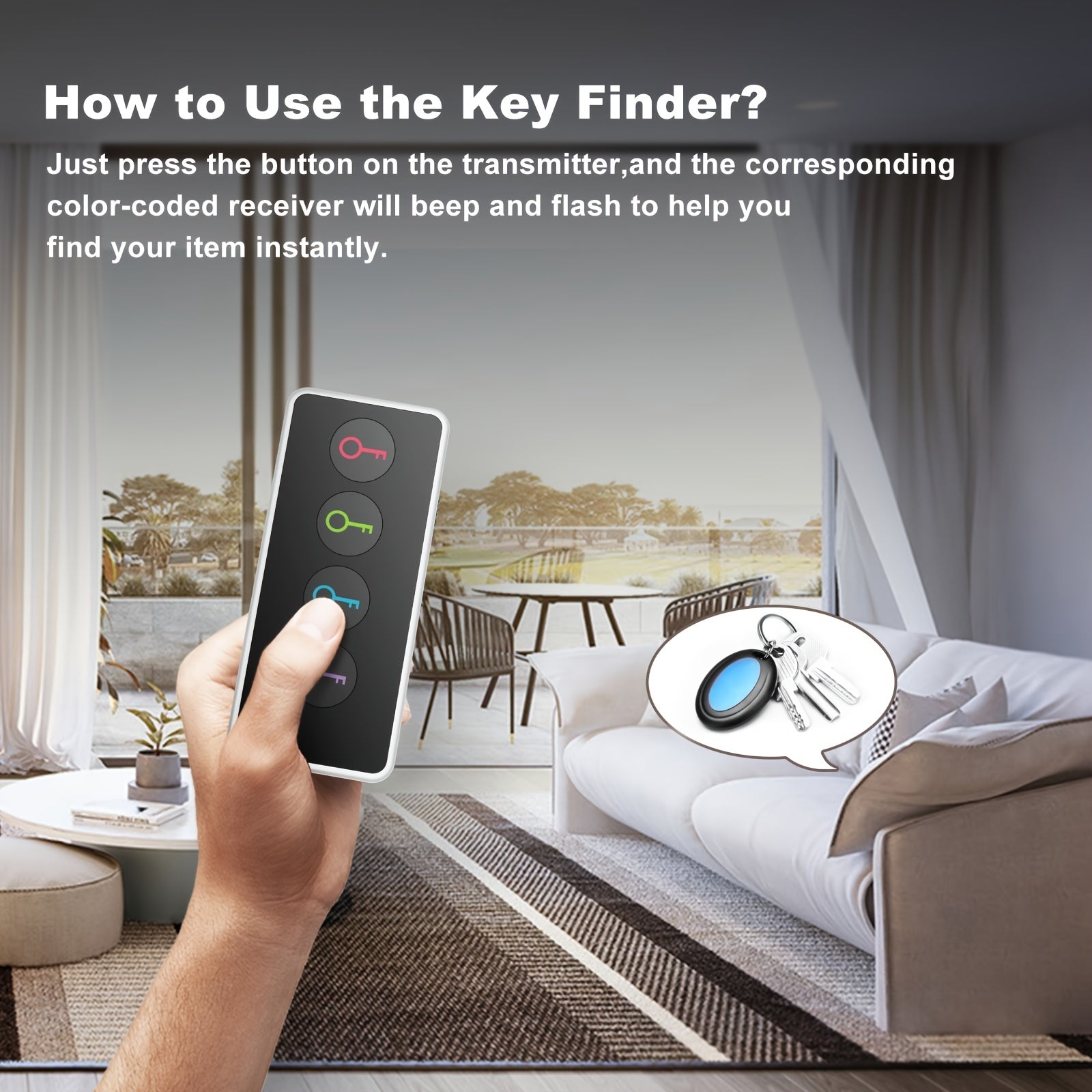 4-in-1 Key Finder with LED Flashlight - Find Your Keys, Wallet, and More