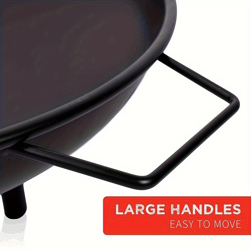 Cast Iron Fire Bowl – Ideal for Barbecuing, Camping, and Garden Lighting