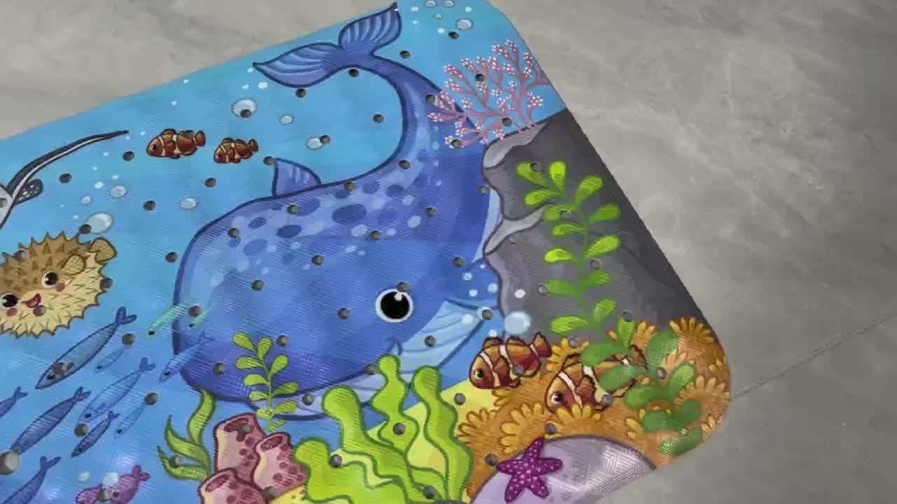 Extra-Long Anti-Slip Bath Mat – Machine Washable with Suction Cups