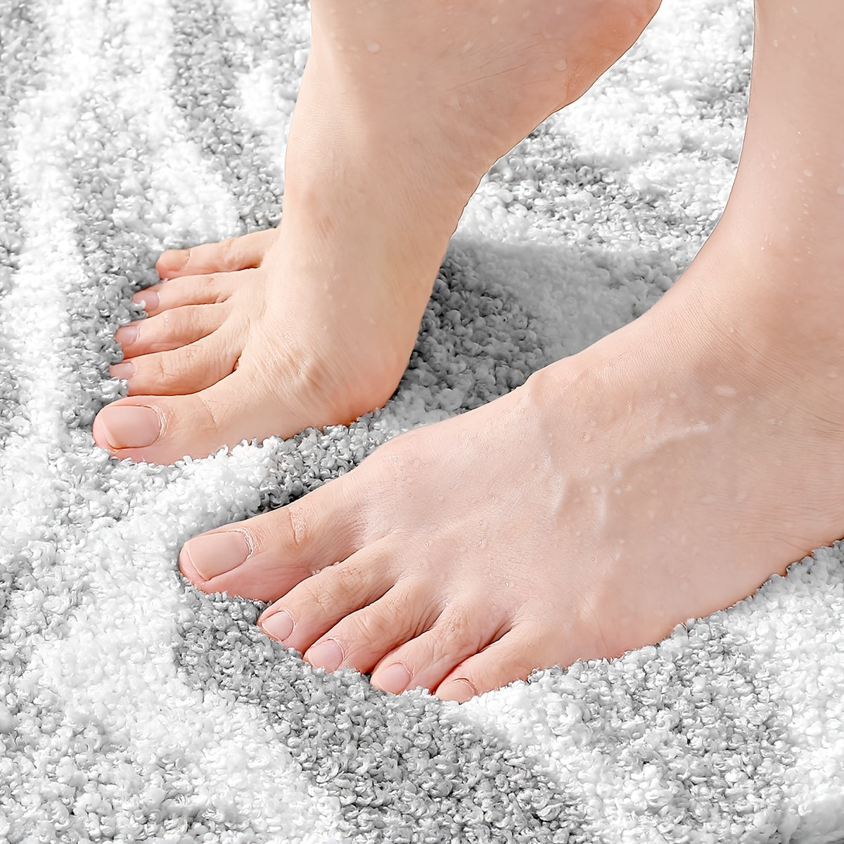 Fluffy Flocking Bath Mat – Absorbent and Soft for Bathroom or Kitchen