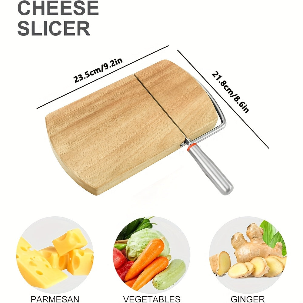 Artisan Acacia Cheese Slicer – Stainless Steel Knife on Elegant Wooden Base