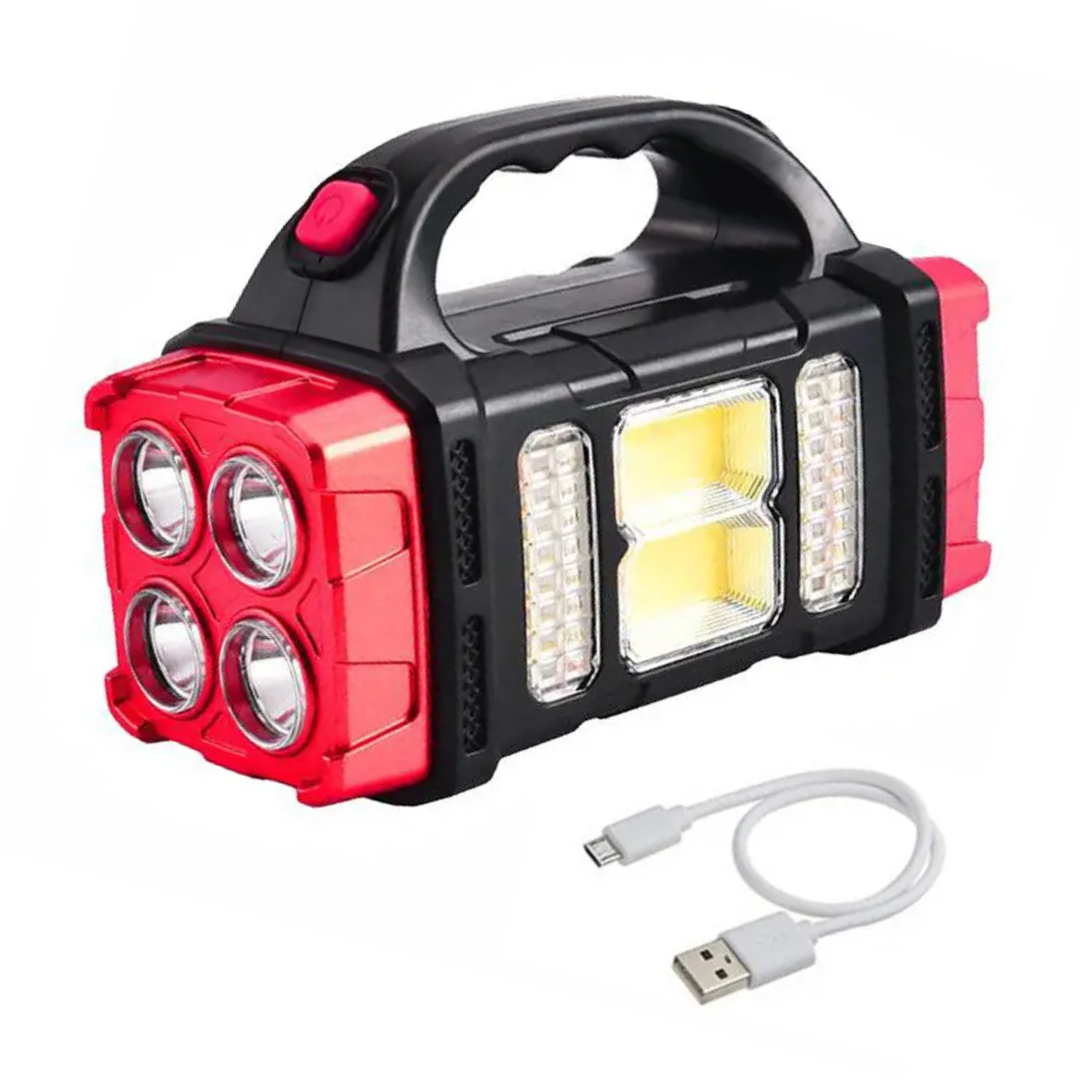 PowerBeam 4-in-1 Emergency Torch – Power Bank & Solar Energy for Survival in the Great Outdoors