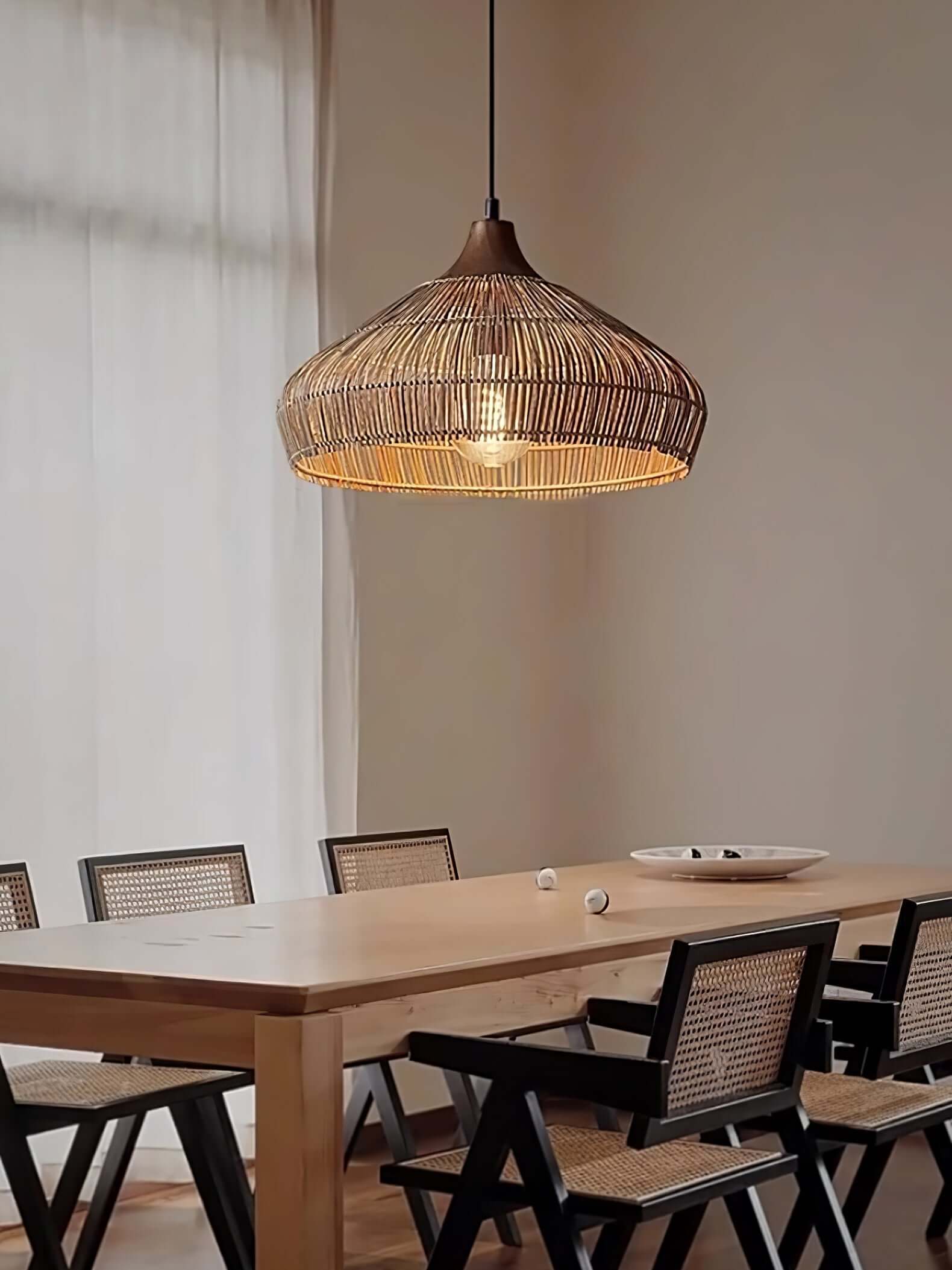 Rattan Pendant Lamp - Bohemian Style Pendant Light