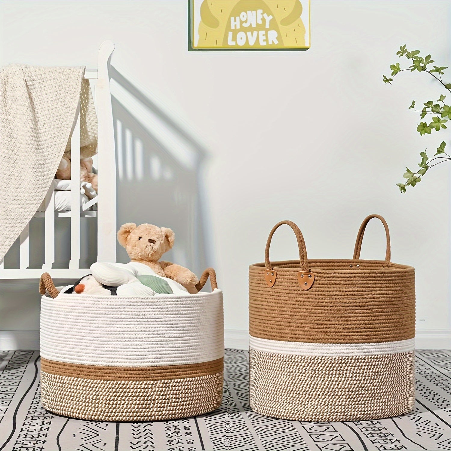 Boho Cotton Storage Basket - Stylish and Practical Solution