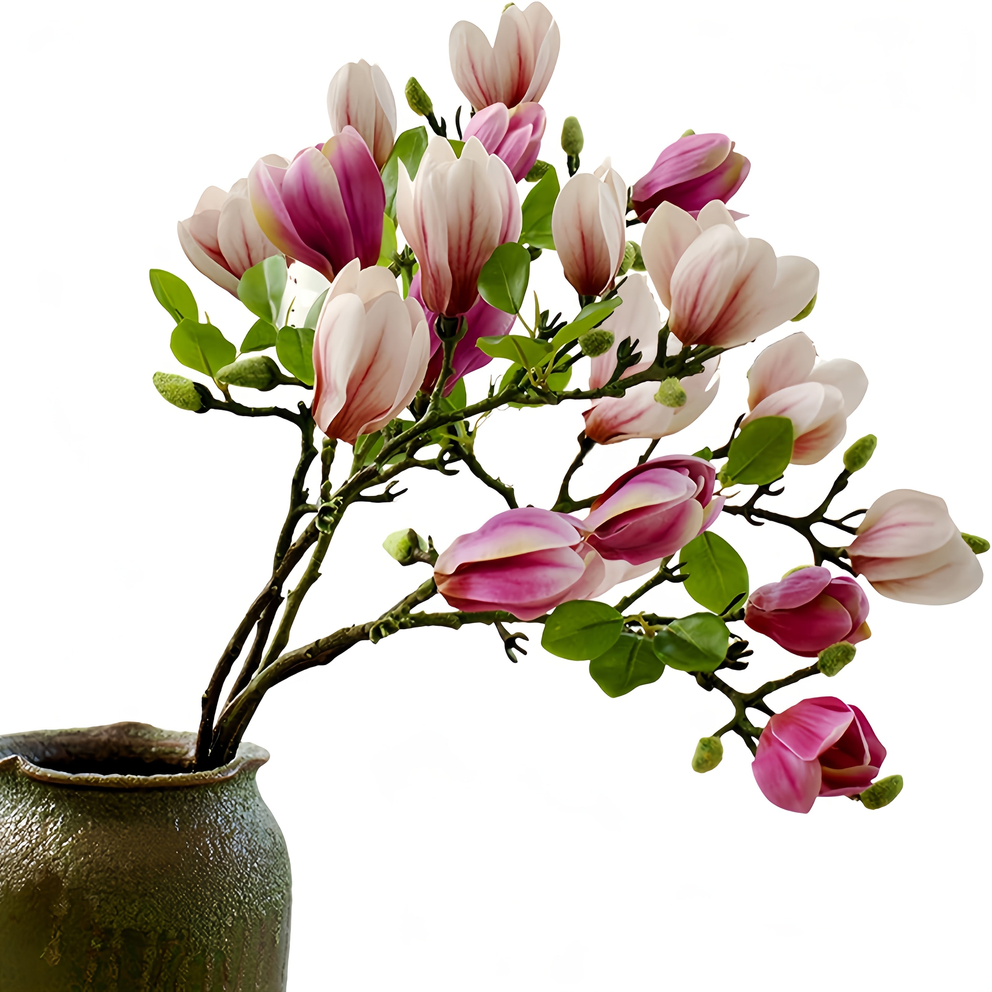 Set of 4 Realistic Magnolia Flowers – Elegant and Timeless for Weddings and Luxury Decoration