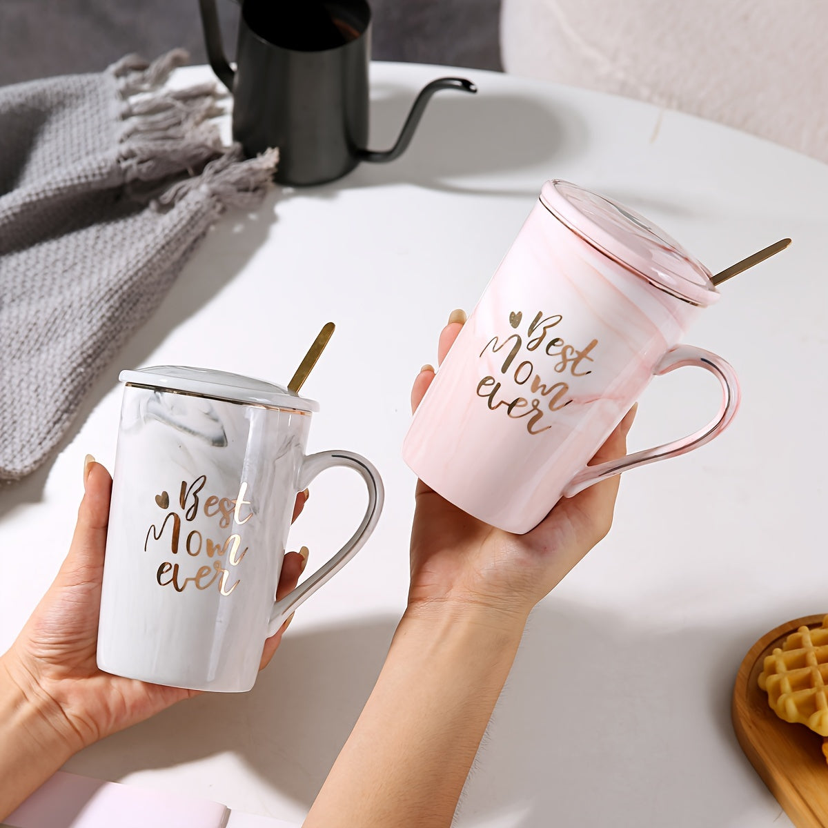 Marble Mug Set with Gold Print – The Perfect Mother’s Day Gift