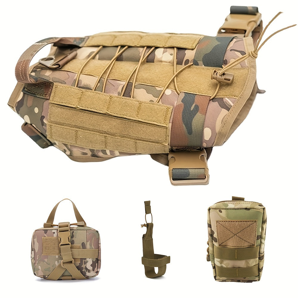 Tactical Dog Harness with Pockets – Durable Nylon Harness for Training and Adventures