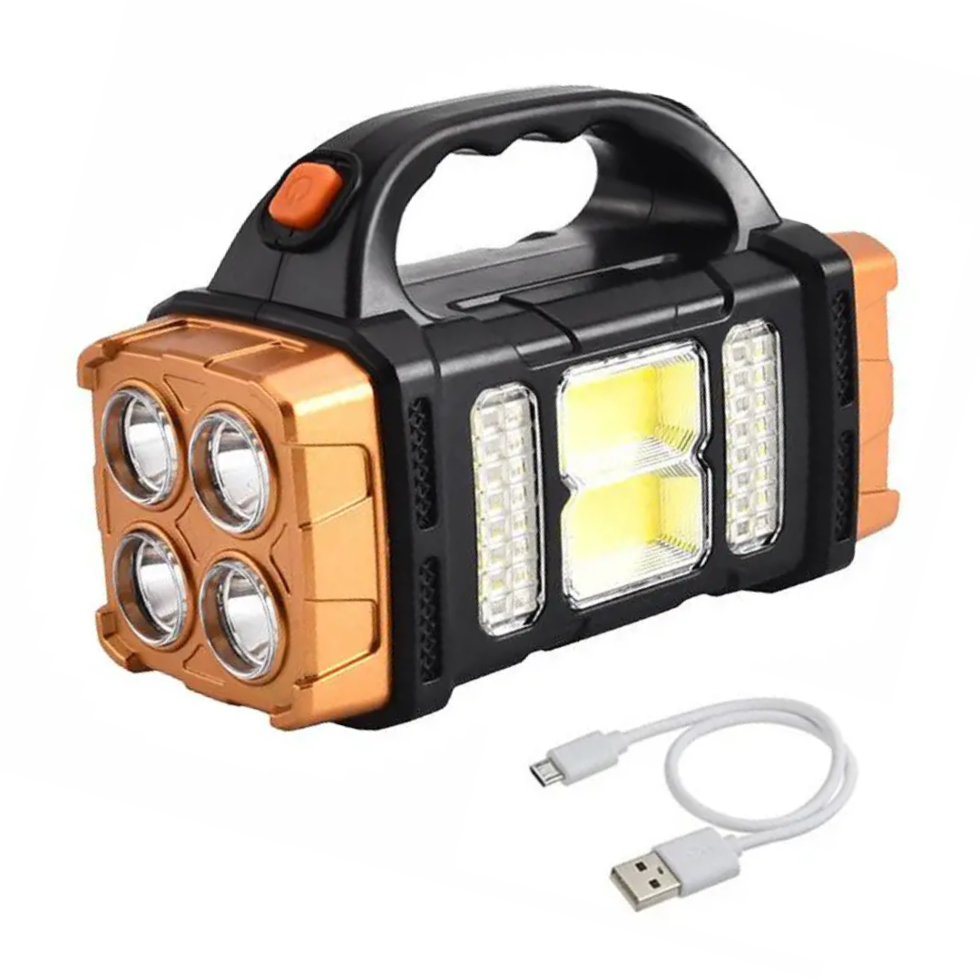 PowerBeam 4-in-1 Emergency Torch – Power Bank & Solar Energy for Survival in the Great Outdoors