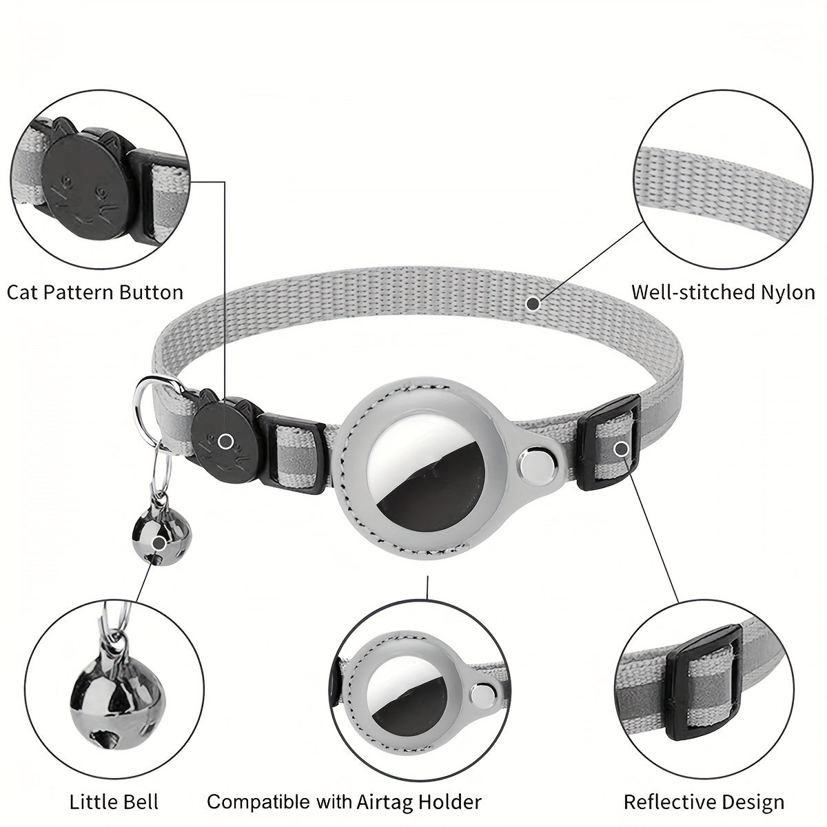 Reflective Cat Collar – Safety Buckle and Bell for Extra Visibility
