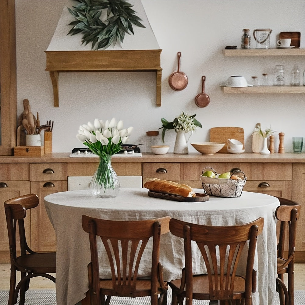 Set of 10 Artificial White Tulips – Perfect for Weddings, Photography, and Interior Decoration