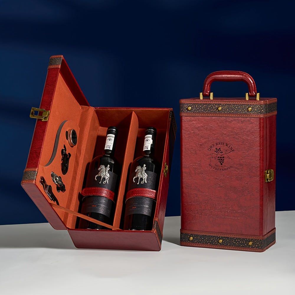 Classic 2-Bottle Wine Carrier with Accessories – Portable Gift Box