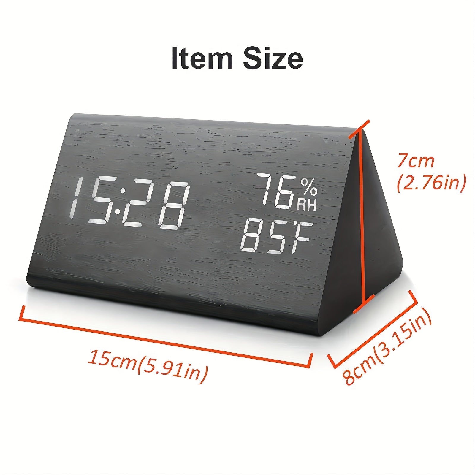 TriWood LED Alarm Clock – Functional and Minimalist Design
