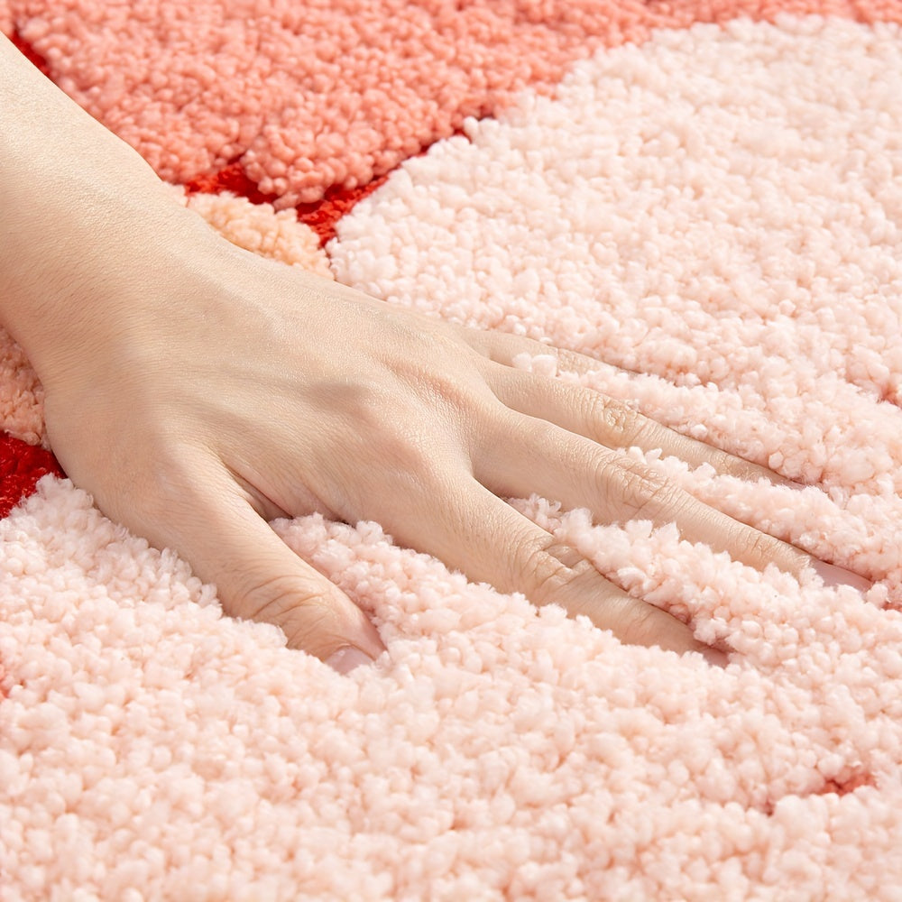 Fluffy Floral Bathroom Mat – Absorbent and Soft for Extra Comfort