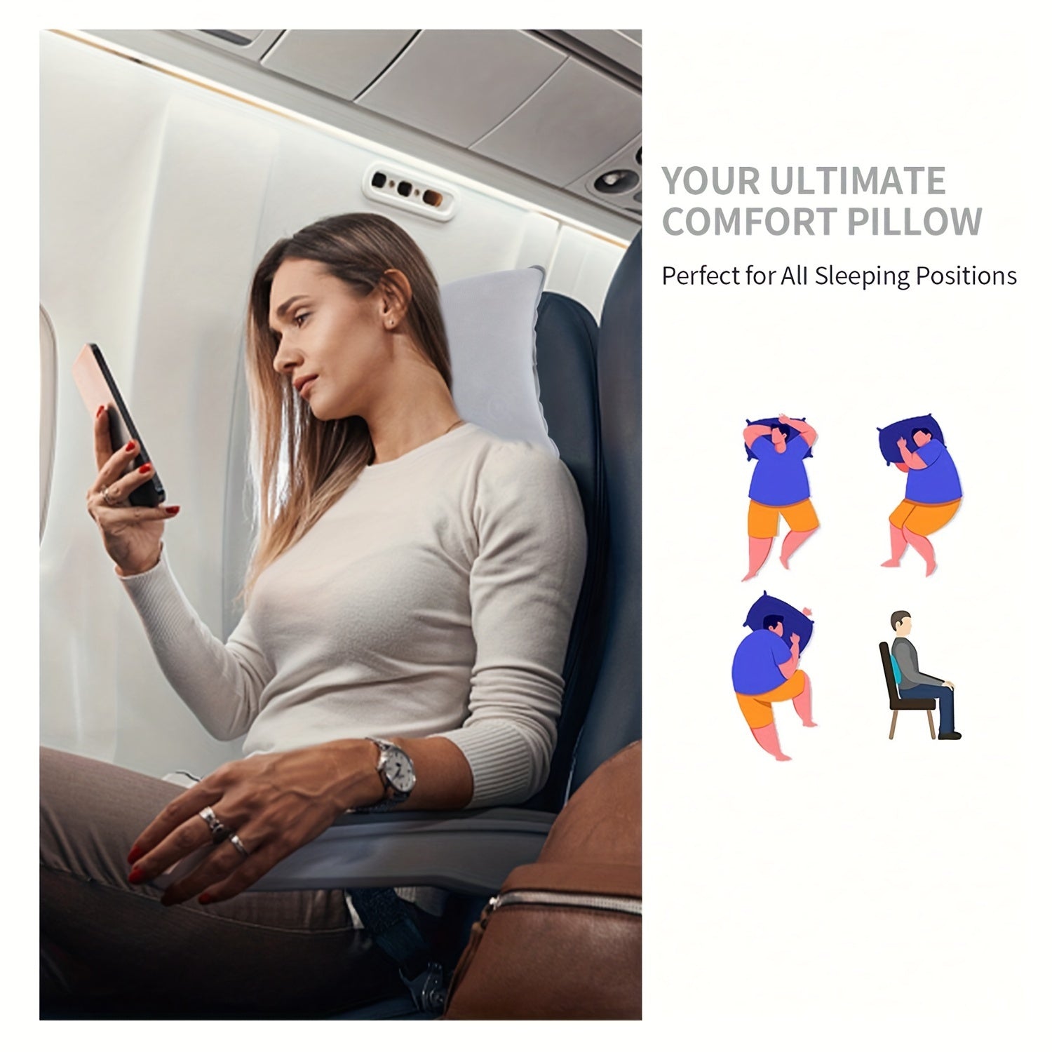 Inflatable Cushions for Camping and Travel - Set of 2 Soft, Portable Cushions