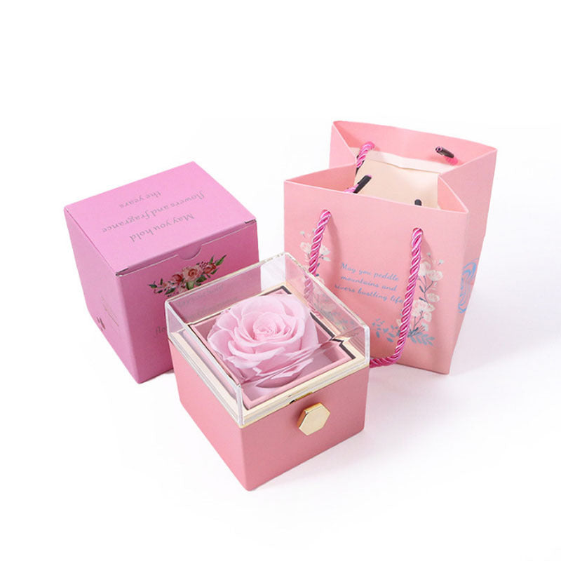 Amor's Flower Box – Eternal Rose with Engraving for Valentine's Day