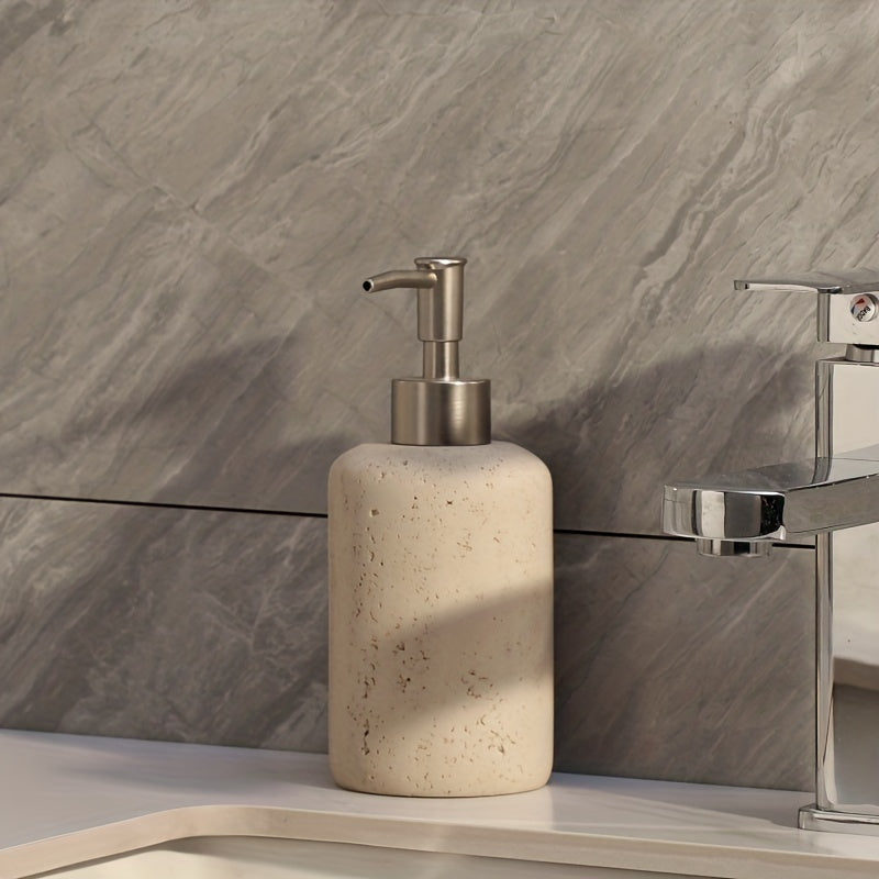 Marble Soap Dispenser – Luxury Resin Dispenser with Stainless Steel Pump for Bathroom or Kitchen