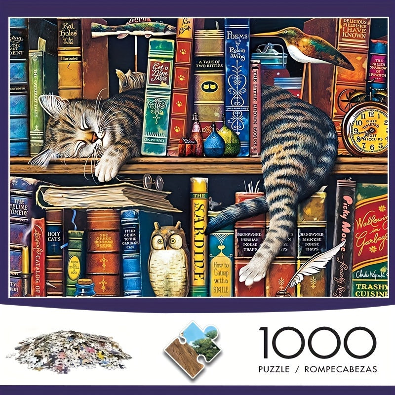Cat on Bookshelf Puzzle – For Puzzle Enthusiasts and Cat Lovers