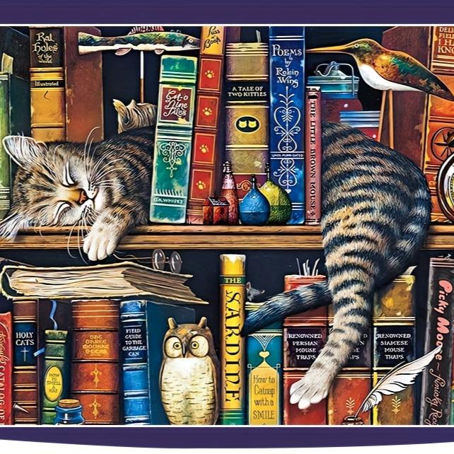 Cat on Bookshelf Puzzle – For Puzzle Enthusiasts and Cat Lovers