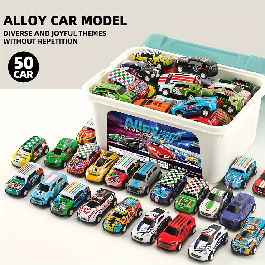 Dynamic Toy Car Set with 50 Cars and Storage Box – Perfect Gift for Children