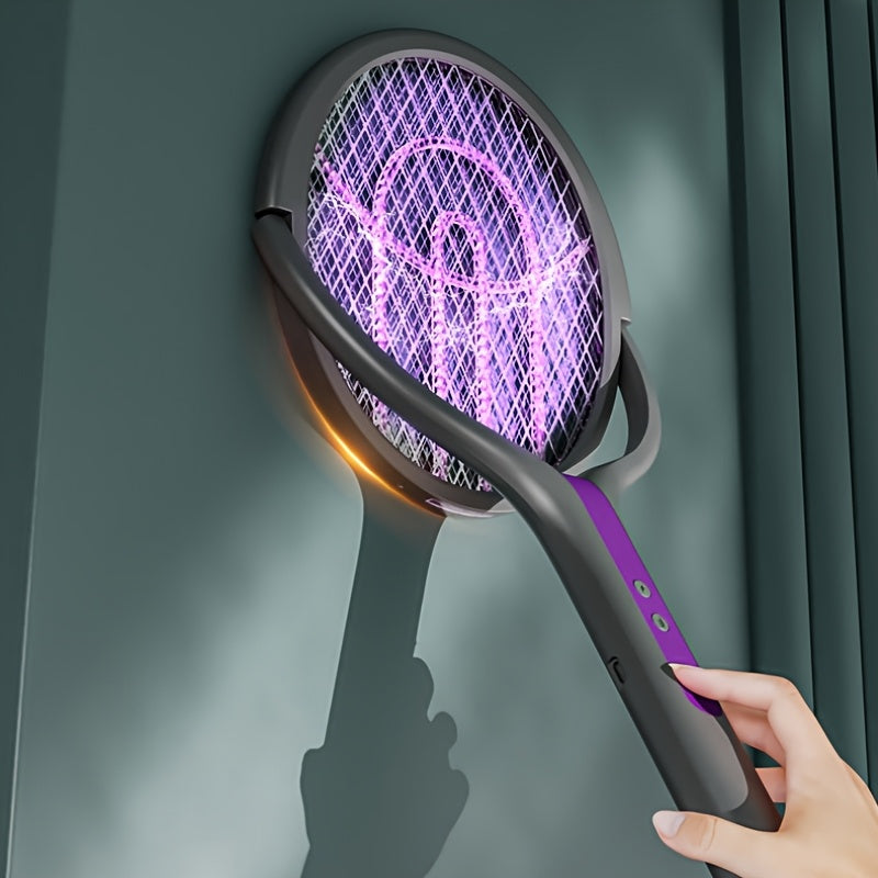 Foldable Electric Mosquito Zapper – Rechargeable with Extendable Handle